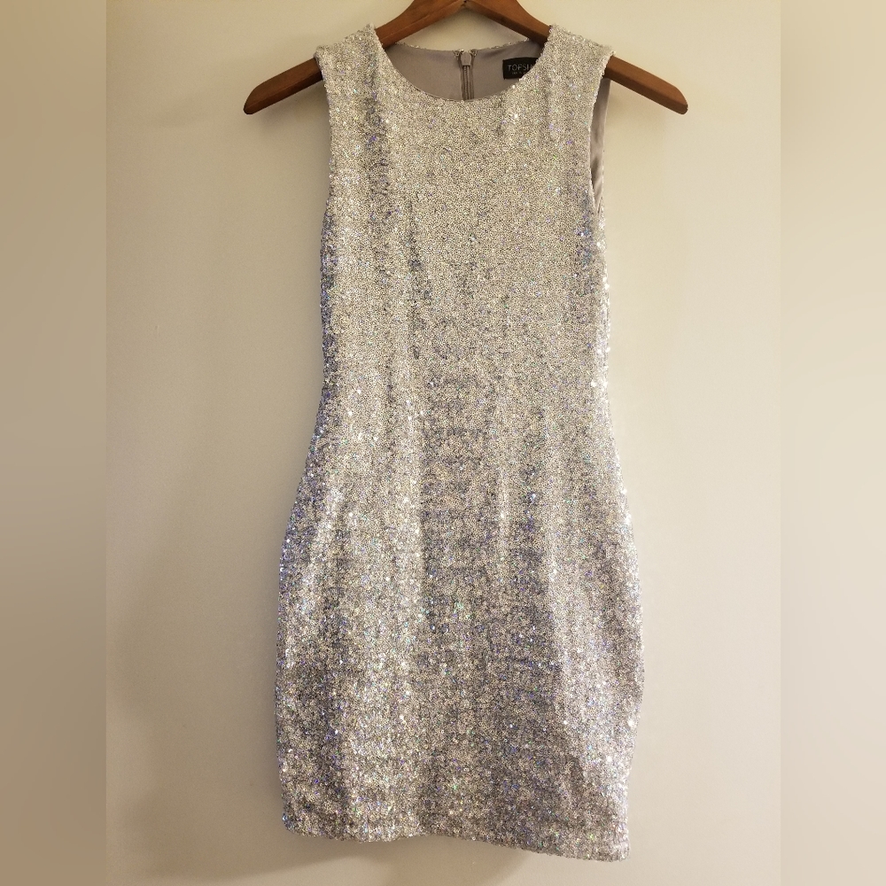 Topshop Silver Sequins Dress